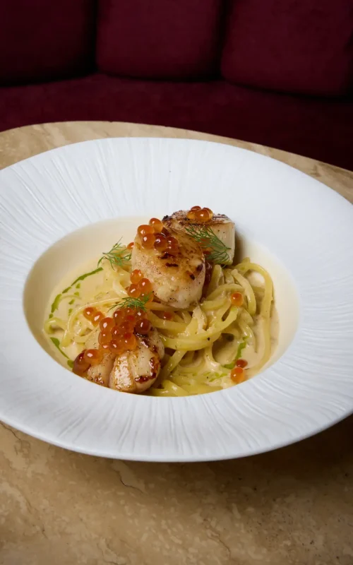 Linguine Miso cream scallops